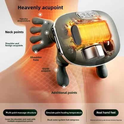 4D Neck and Back Massager Electric Deep Tissue Percussion Massage Gun for Pain Relief